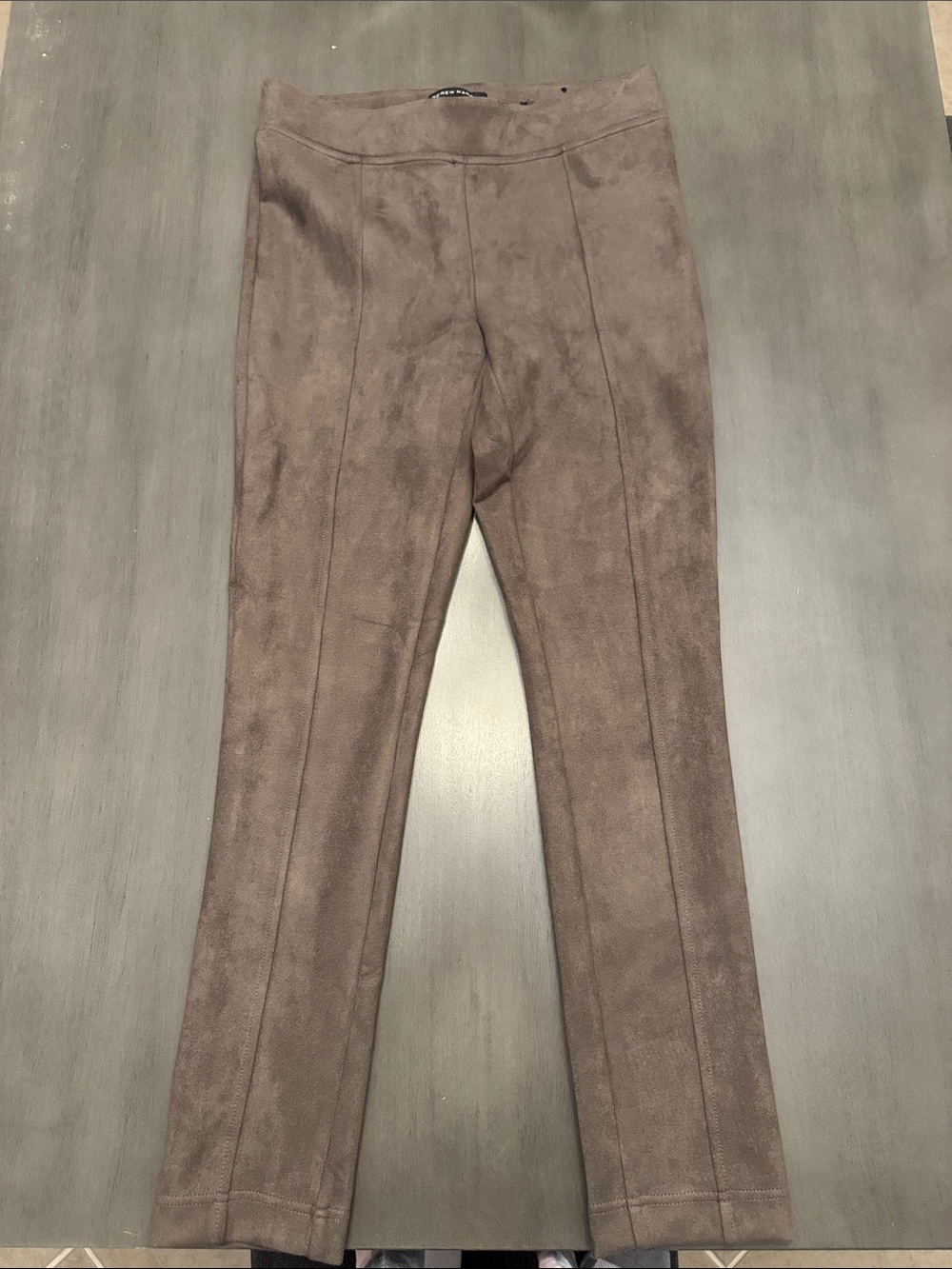 Andrew Marc Women's Brown Faux Suede Slim Chinos